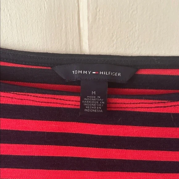 Tommy Hilfiger red and navy striped dress  medium - Picture 2 of 4